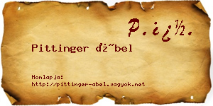 Pittinger Ábel névjegykártya